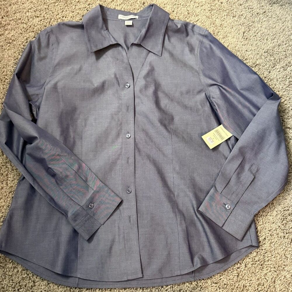 NWT Coldwater Creek No-Iron Cotton Button Up